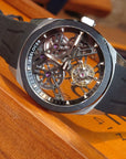 Agelocer 80-Hour Tourbillon Watch - Black Dial, Black Bezel, Rose Gold Case, Black Strap