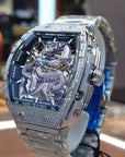 Bonest Gatti 現貨發售龍雕刻水晶自動錶 銀色 BG5605-S1 鋼帶