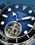 Peacock Ocean Wing Tourbillon 300M Diver Watch - 孔雀海洋之翼陀飛輪300米潛水錶 - PFG0201.01 Blue