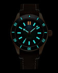 Aquatico Super Star Bronze Tritium T100氣燈 青銅潛水機械錶 Green Dial