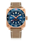 Aquatico Super Charger Bronze Tritium T100氣燈 青銅潛水機械錶 Blue Dial