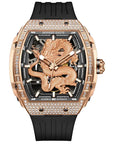 Bonest Gatti 現貨發售龍雕刻水晶自動錶 金色 BG5605-A2 膠帶