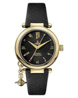 Vivienne Westwood Orb Heart 皮帶手錶 VV006GDBLK