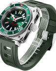 Aquatico Super Charger Steel Man Tritium T100氣燈 機械錶 Green Dial