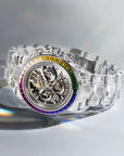 Bonest Gatti K9 Crystal + Rainbow Bezel Skeleton Chronograph Automatic - BG6009-G1