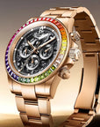 Bonest Gatti Rainbow Bezel Skeleton Multi-function Mechanical Watch - Day, Month, 24-hour. BG8019-S1