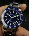 Aquatico Sea Dragon Tritium T100氣燈 潛水機械錶 Blue Dial