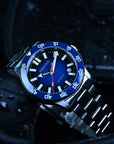 Aquatico Atlas Tritium Watch Fumé Blue Dial T100氣燈潛水機械錶