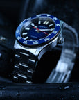 Aquatico Atlas Tritium Watch Fumé Blue Dial T100氣燈潛水機械錶