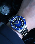 Aquatico Atlas Tritium Watch Fumé Blue Dial T100氣燈潛水機械錶