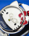 Gaga Milano x Hello Kitty 銀殼白色皮帶錶 5525HY01S0LSWM0