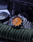 Aquatico Sea Dragon Tritium T100氣燈 潛水機械錶 Orange Dial