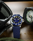 Aquatico Super Ocean Tritium T100 氣燈 潛水機械錶 Blue Dial