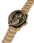 TACS ATL 復古黑金雙鏡頭自動錶 Automatic Twin Lens Retro Gold 2002D 金色鋼帶