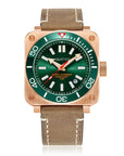 Aquatico Super Charger Bronze Tritium T100氣燈 青銅潛水機械錶 Green Dial