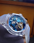 Agelocer 水晶錶殼80小時陀飛輪 - 藍面-AL-9104S11