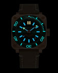 Aquatico Super Charger Bronze Tritium T100氣燈 青銅潛水機械錶 Green Dial