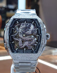 Bonest Gatti 現貨發售龍雕刻水晶自動錶 銀色 BG5605-S1 鋼帶