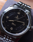 YEMA FLYGRAF Pilot automatic wristwatch with stainless steel bracelet and black dial display