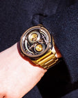 TACS ATL 復古黑金雙鏡頭自動錶 Automatic Twin Lens Retro Gold 2002D 金色鋼帶