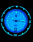 Signum cuda-steel-39mm-BLUE 全夜光自動錶 藍色