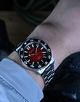 Aquatico Atlas Tritium Watch Fumé Red Dial T100