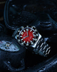 Aquatico Atlas Tritium Watch Fumé Red Dial T100