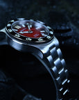 Aquatico Atlas Tritium Watch Fumé Red Dial T100