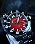 Aquatico Atlas Tritium Watch Fumé Red Dial T100