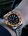 Aquatico Sea Recon 42mm Tritium Black Dial Orange Bezel T100氣燈潛水機械錶