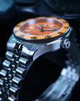 Aquatico Sea Recon 42mm Tritium Black Dial Orange Bezel T100 Gas Light Diving Mechanical Watch