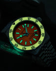 Aquatico Sea Recon 42mm Tritium Black Dial Orange Bezel T100 Gas Light Diving Mechanical Watch