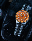 Aquatico Sea Recon 42mm Tritium Black Dial Orange Bezel T100 Gas Light Diving Mechanical Watch