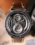 TACS ATL 復古雙鏡頭自動錶 Automatic Twin Lens 2002A 啡色皮帶