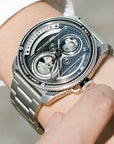 TACS ATL 復古雙鏡頭自動錶 Automatic Twin Lens 2002C 銀色鋼帶