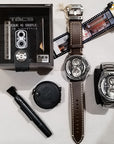 TACS ATL 復古雙鏡頭自動錶 Automatic Twin Lens 2002A 啡色皮帶