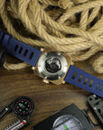 Aquatico Super Bronze Tritium T100氣燈 青銅潛水機械錶 Blue