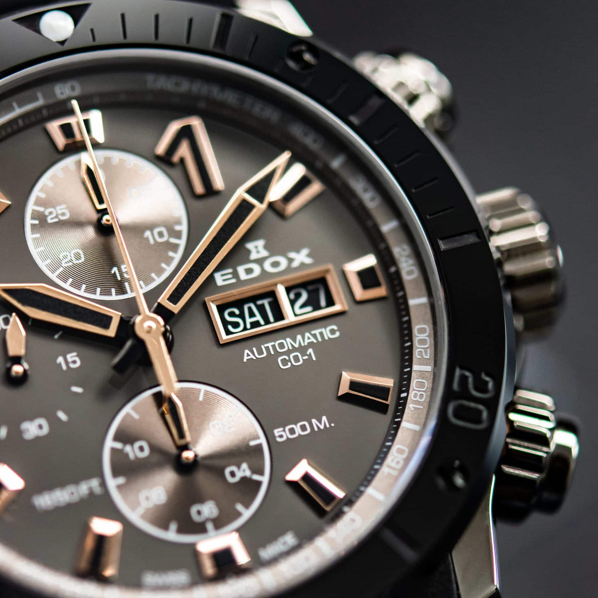 EDOX CO-1 Chronograph Automatic - 01128-37GNRCA-GNR