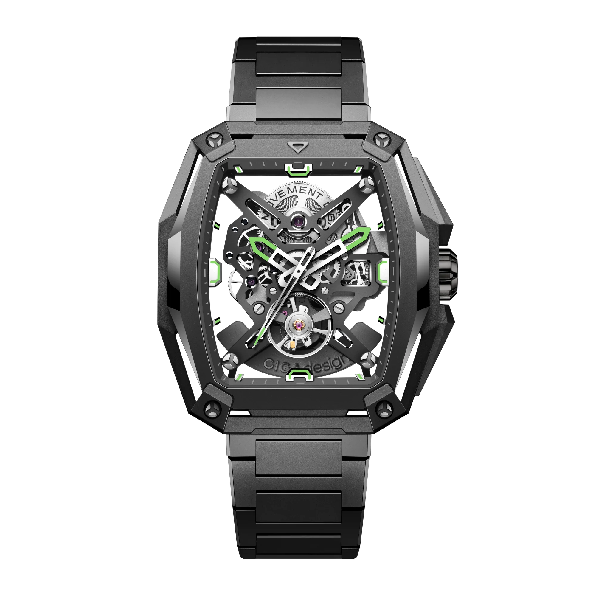 CIGA design SKELETON AUTOMATIC WATCH HUNTER TITANIUM - carbon Z041-TIGR-1G