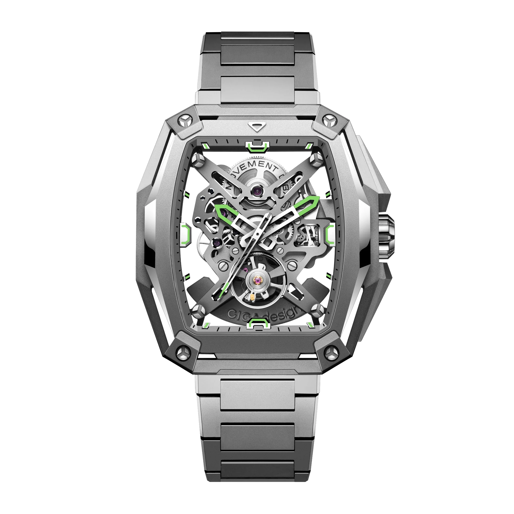CIGA design SKELETON AUTOMATIC WATCH HUNTER TITANIUM - silver Z041-TT01-1T