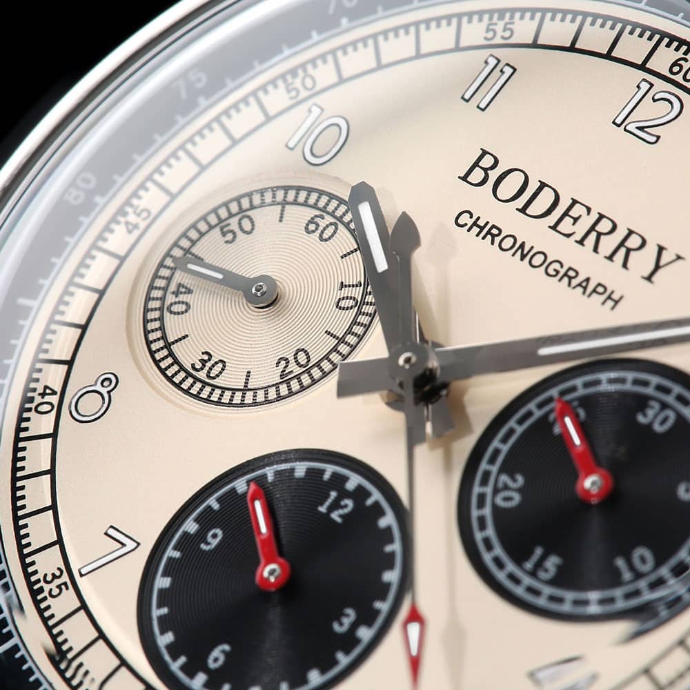 Boderry ASYMMETRY - Mechanical Chronograph with Domed Sapphire Crystal | Khaki M01-01