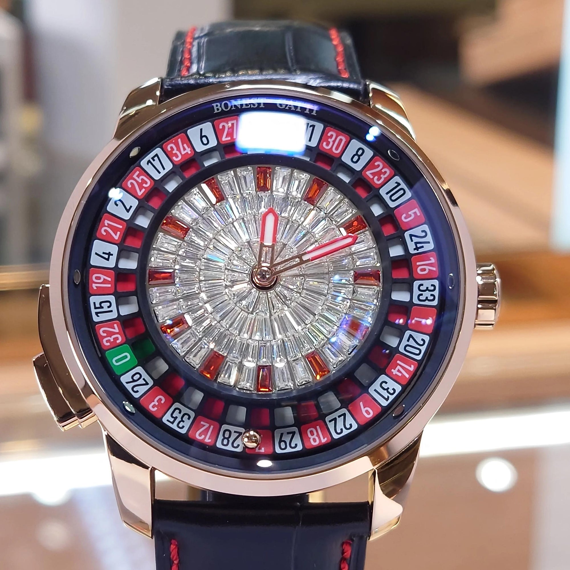Bonest Gatti 現貨發售 布加迪輪盤自動錶 BG8004-L2 Red