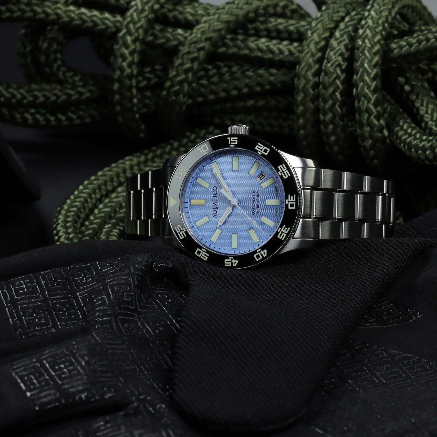 Aquatico Sea Dragon Tritium T100氣燈 潛水機械錶  Light Blue
