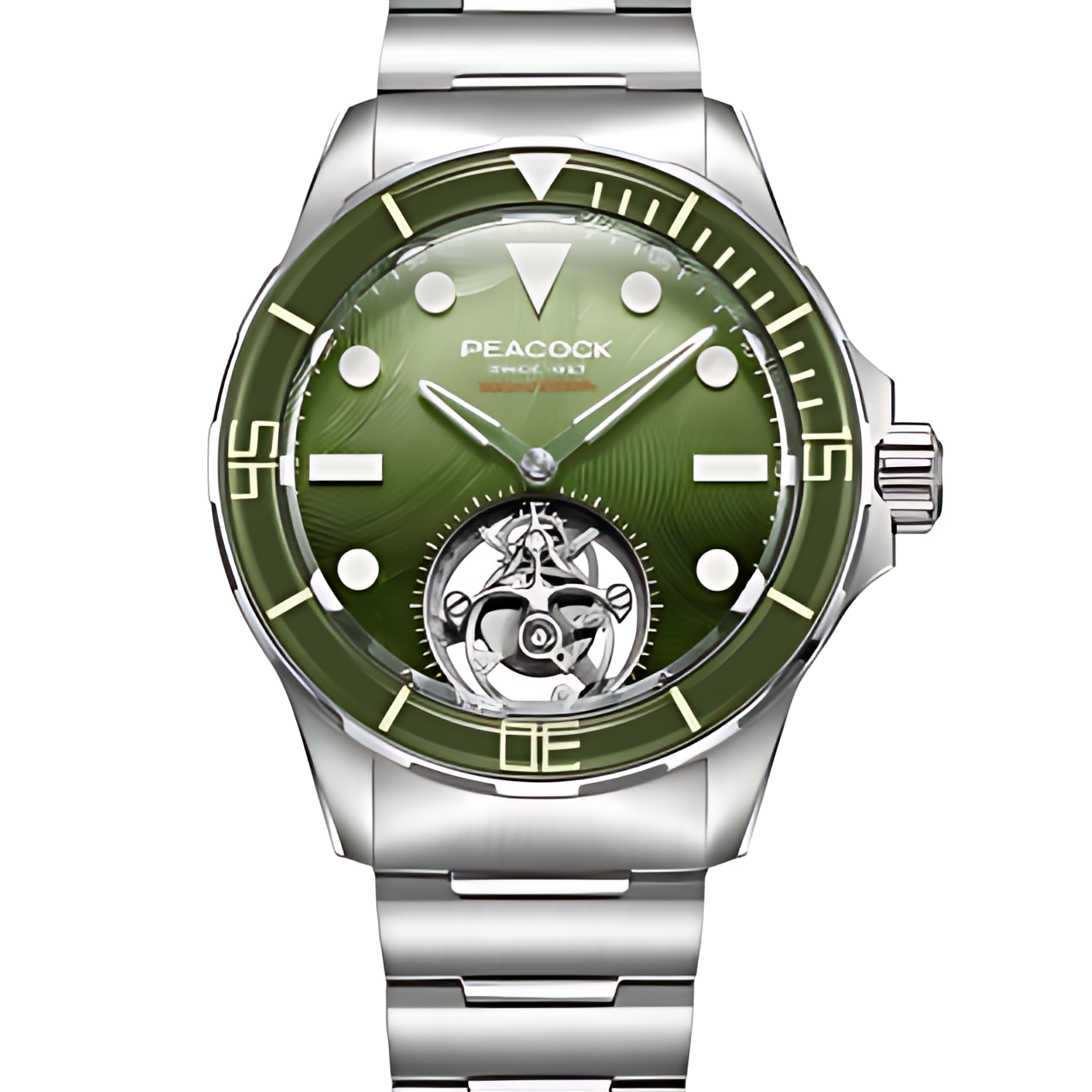 Peacock HAIYI Tourbillon Watch Diver [Limited Edition] - 孔雀海翼陀飛輪潛水錶 [限量版] - PFG0601.01 Green