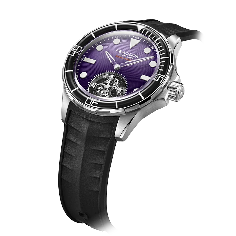 Peacock HAIYI Tourbillon Watch Diver [Limited Edition] - 孔雀海翼陀飛輪潛水錶 [限量版] - PFG0601.03 Purple