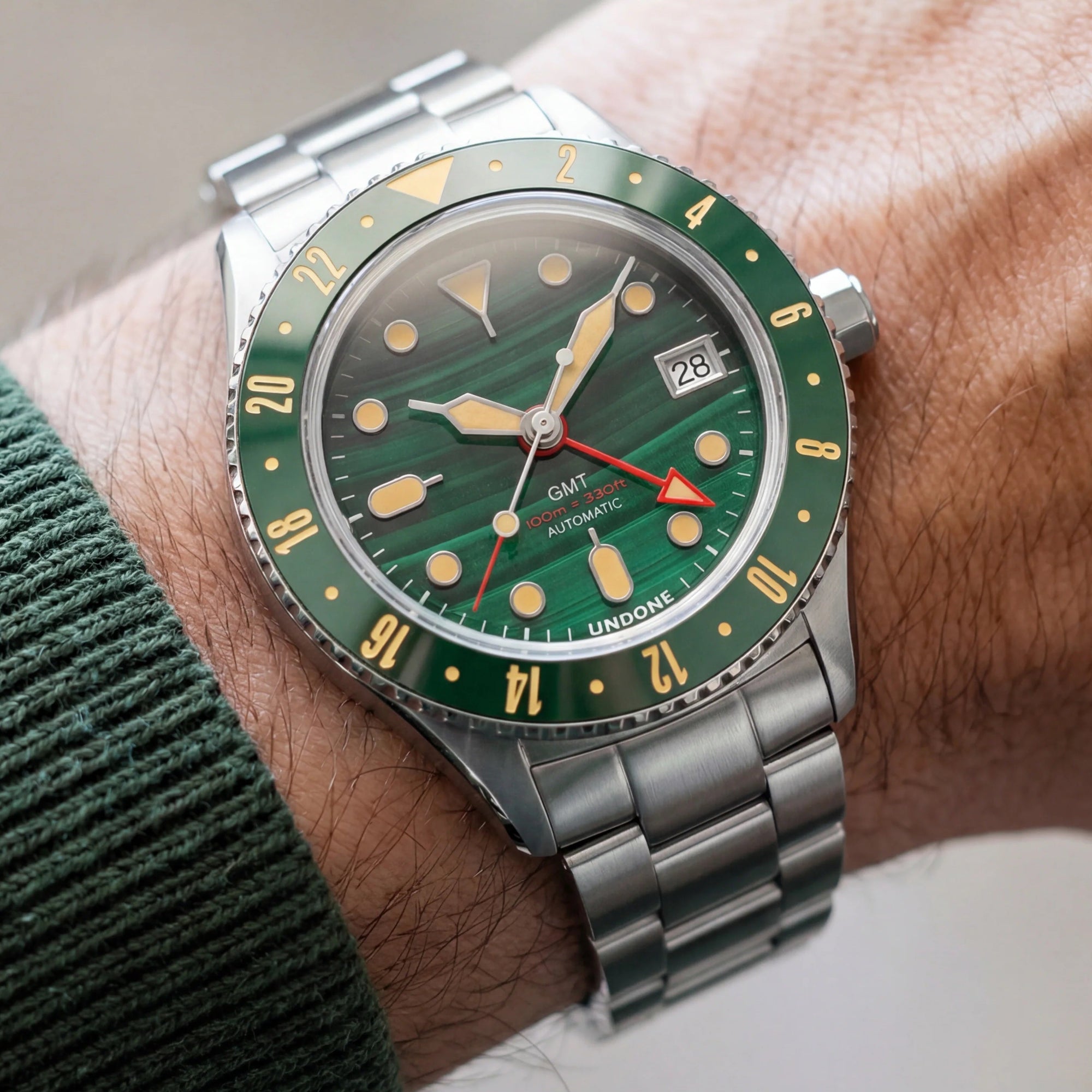 UNDONE Basecamp GMT Malachite Dial 孔雀石自動錶