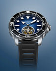 Peacock Ocean Wing Tourbillon 300M Diver Watch - 孔雀海洋之翼陀飛輪300米潛水錶 - PFG0201.01 Blue