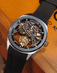 Agelocer 80-Hour Tourbillon Watch - Black Dial, Black Bezel, Rose Gold Case, Black Strap