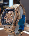 Bonest Gatti 現貨發售龍雕刻水晶自動錶 金色 BG5605-S2 鋼帶
