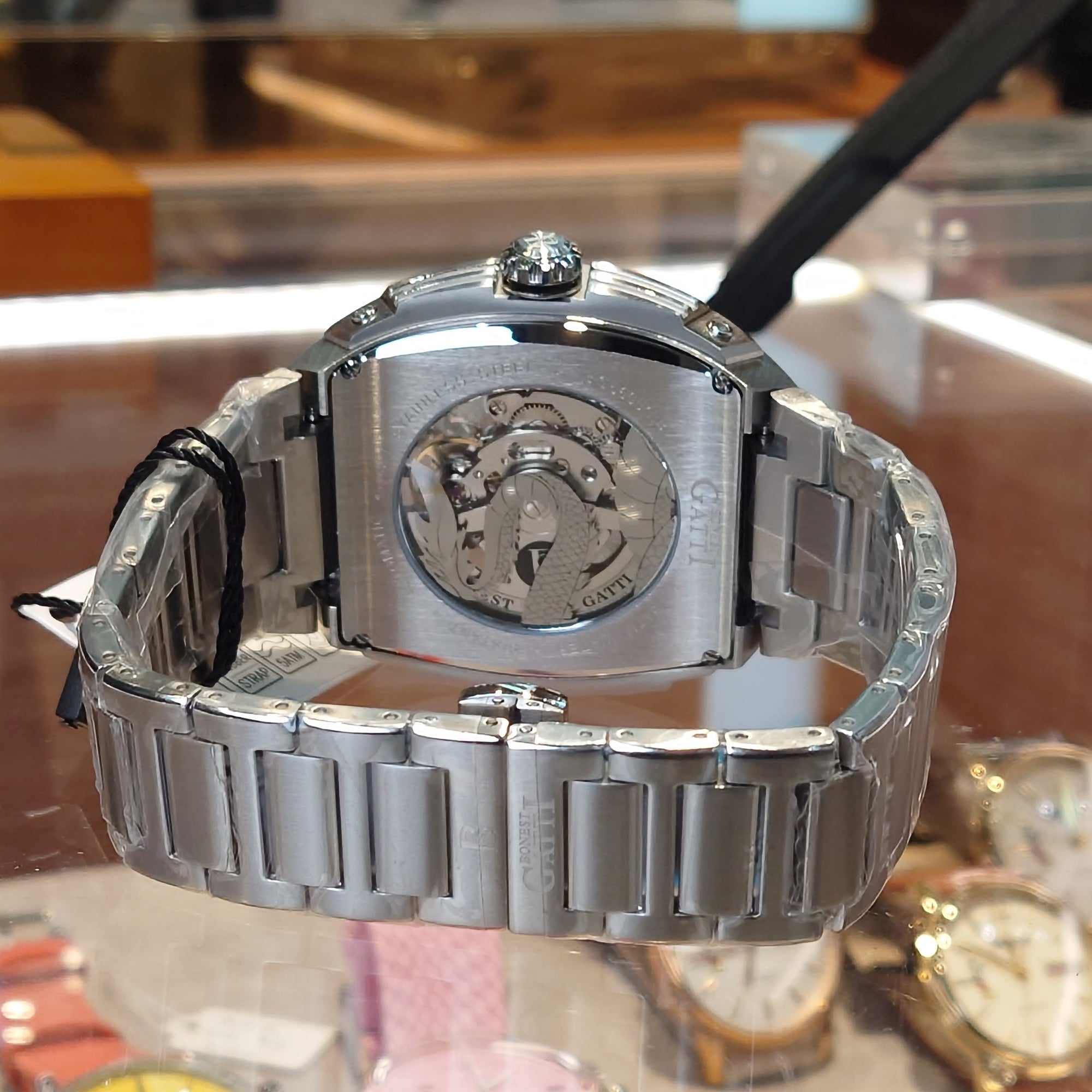 Bonest Gatti 現貨發售龍雕刻水晶自動錶 銀色 BG5605-S1 鋼帶